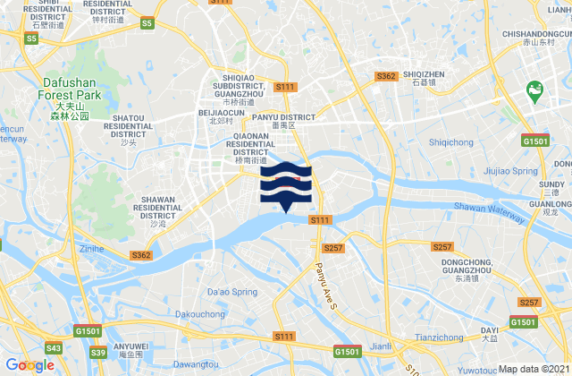 Carte des horaires des marées pour Foshan New Port, China