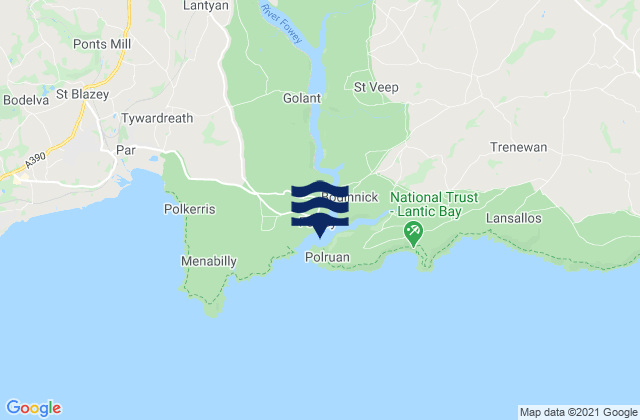 Carte des horaires des marées pour Fowey, United Kingdom