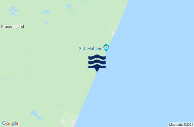Carte des horaires des marées pour Fraser Island - Maheno Wreck, Australia