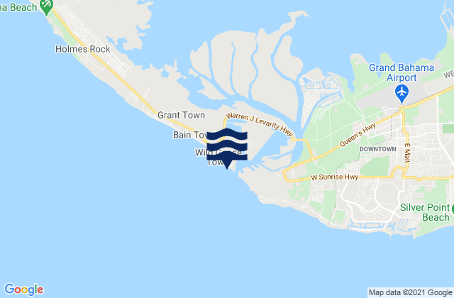 Carte des horaires des marées pour Freeport Harbour, Bahamas