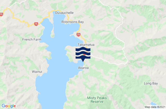 Carte des horaires des marées pour French Bay - Akaroa, New Zealand