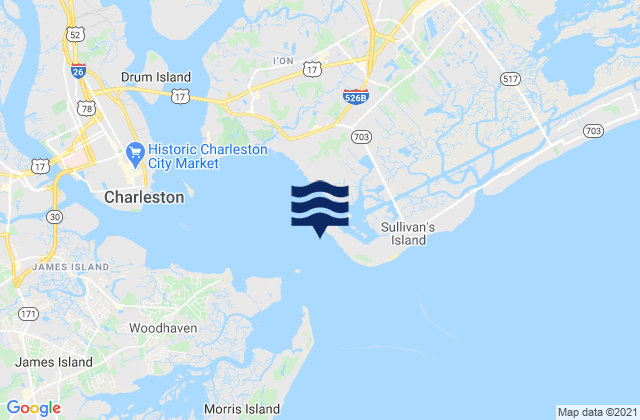 Carte des horaires des marées pour Ft. Sumter 0.6 n.mi. NW of, United States