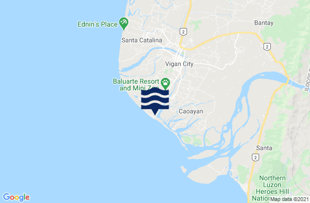 Carte des horaires des marées pour Fuerte, Philippines