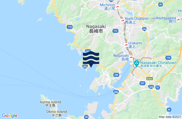 Carte des horaires des marées pour Fukudahonmachi, Japan