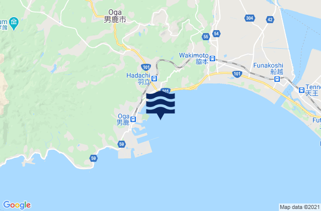 Carte des horaires des marées pour Funakawa Wan, Japan