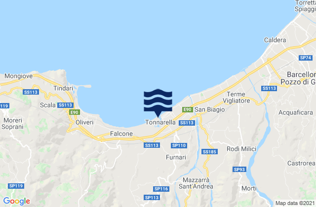 Carte des horaires des marées pour Furnari, Italy