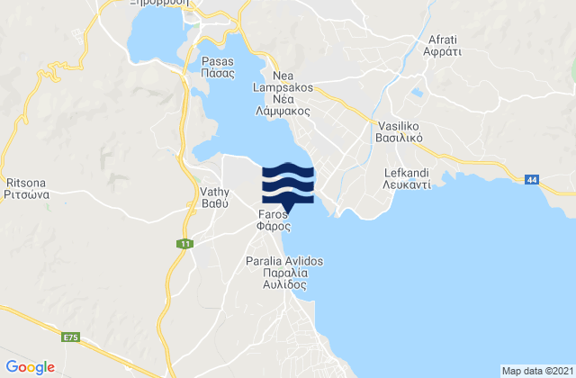 Carte des horaires des marées pour Fáros, Greece