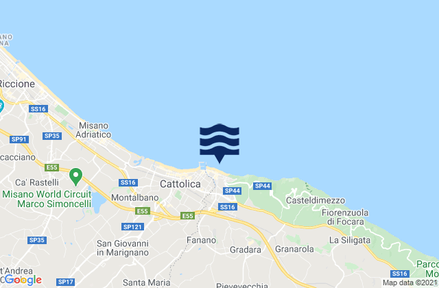 Carte des horaires des marées pour Gabicce Mare, Italy