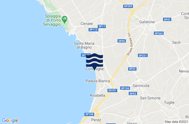 Carte des horaires des marées pour Galatone, Italy