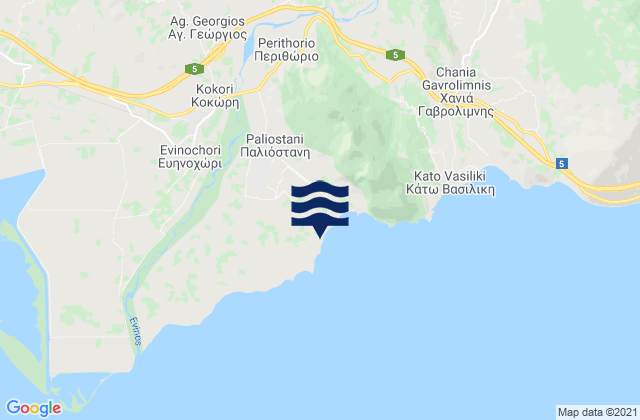 Carte des horaires des marées pour Galatás, Greece