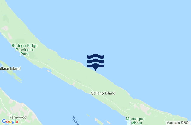 Carte des horaires des marées pour Galiano Island, Canada
