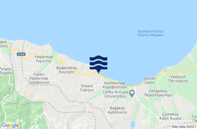 Carte des horaires des marées pour Galiní, Cyprus