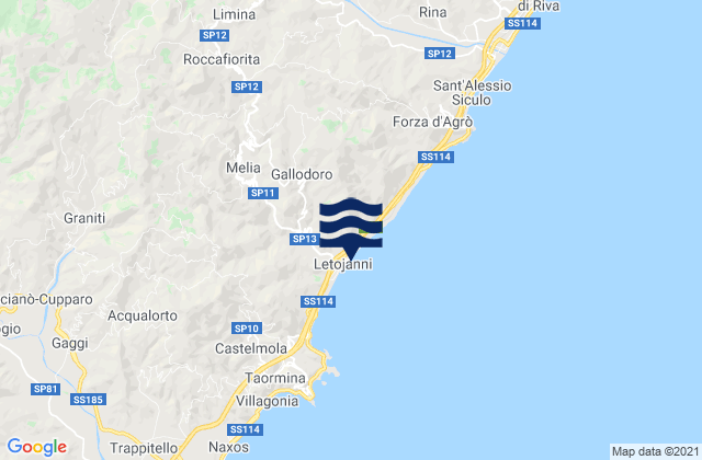 Carte des horaires des marées pour Gallodoro, Italy