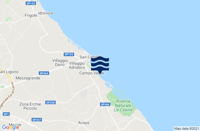 Carte des horaires des marées pour Galugnano, Italy