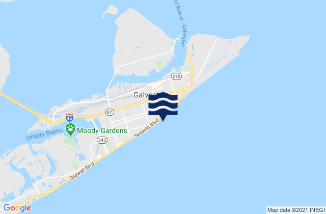 Carte des horaires des marées pour Galveston Pleasure Pier, United States