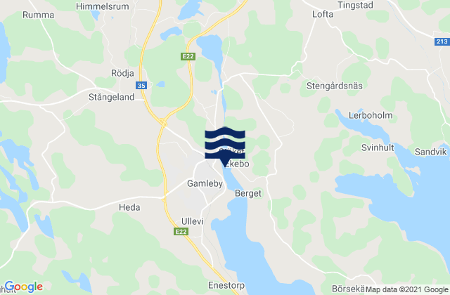 Carte des horaires des marées pour Gamleby, Sweden