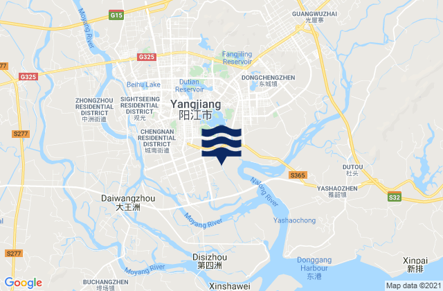 Carte des horaires des marées pour Ganglie, China