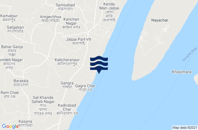 Carte des horaires des marées pour Gangra Semaphore, India