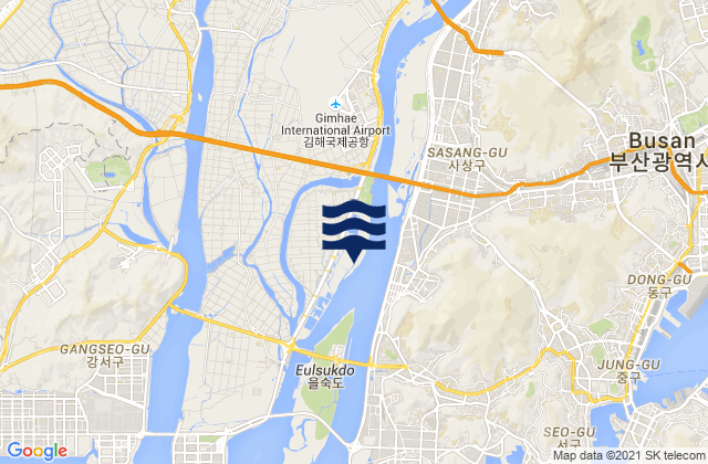 Carte des horaires des marées pour Gangseo-gu, South Korea