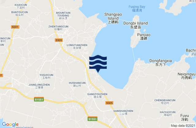 Carte des horaires des marées pour Gangtou, China