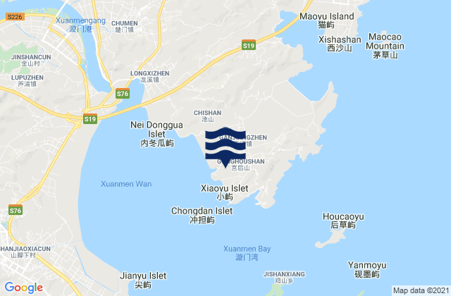 Carte des horaires des marées pour Ganjiang, China