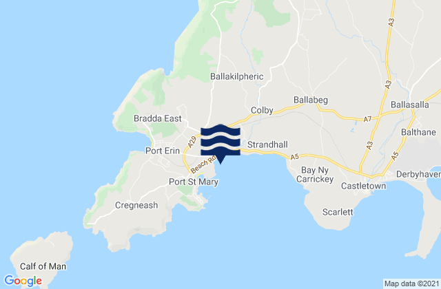 Carte des horaires des marées pour Gansey Bay Beach, Isle of Man