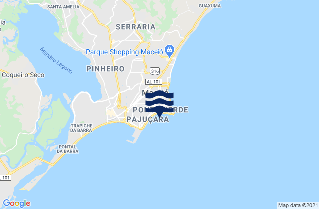 Carte des horaires des marées pour Garca Torta, Brazil