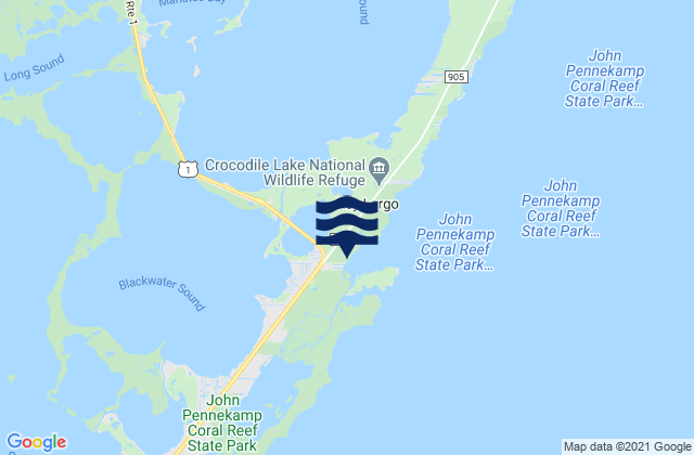 Carte des horaires des marées pour Garden Cove (Key Largo), United States