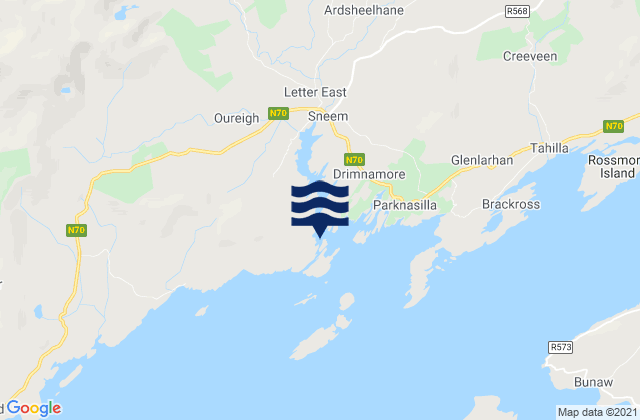 Carte des horaires des marées pour Garinish, Ireland