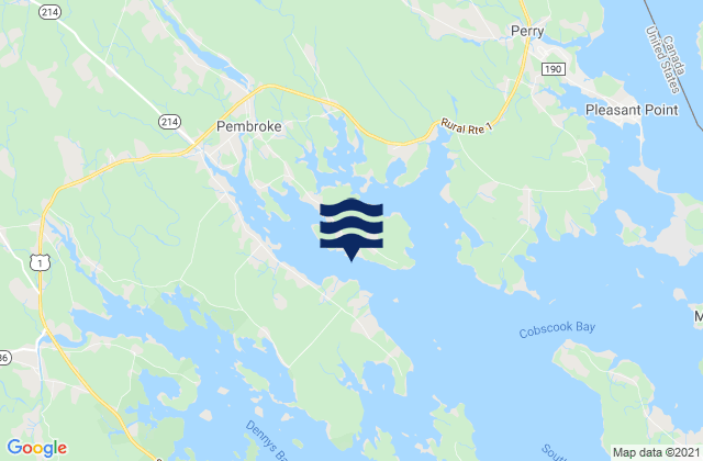 Carte des horaires des marées pour Garnet Point (Pennamquan River), Canada