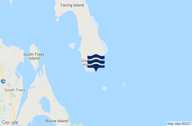 Carte des horaires des marées pour Gatcombe Head, Australia
