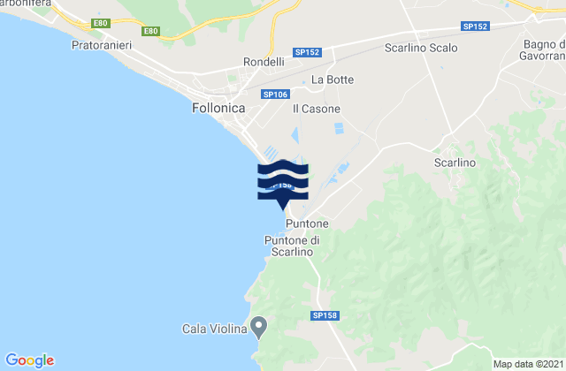 Carte des horaires des marées pour Gavorrano, Italy