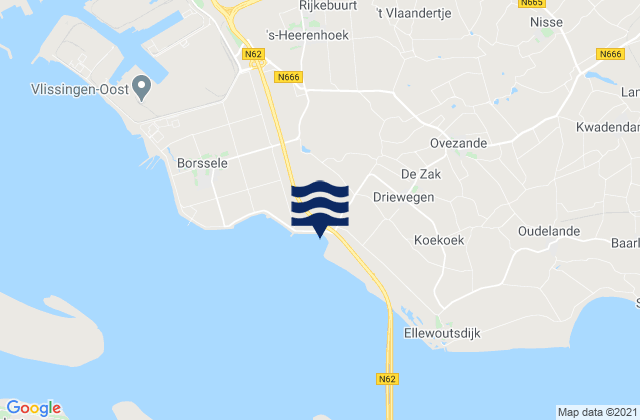 Carte des horaires des marées pour Gemeente Borsele, Netherlands