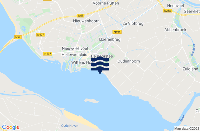 Carte des horaires des marées pour Gemeente Brielle, Netherlands