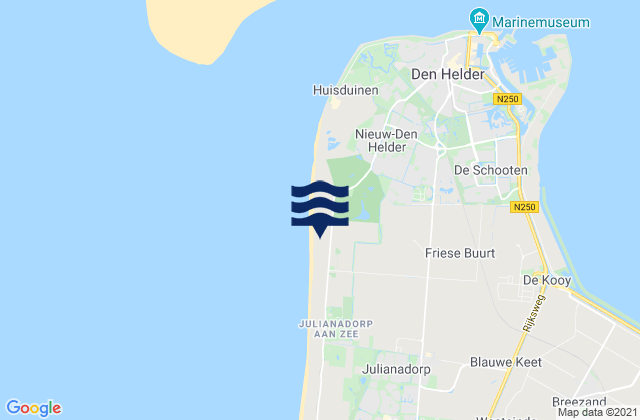 Carte des horaires des marées pour Gemeente Den Helder, Netherlands