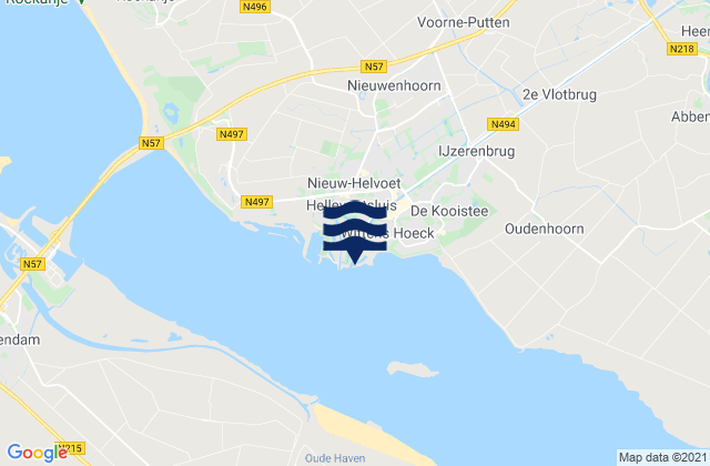 Carte des horaires des marées pour Gemeente Hellevoetsluis, Netherlands