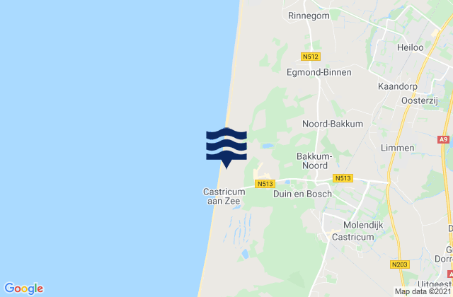 Carte des horaires des marées pour Gemeente Uitgeest, Netherlands