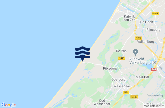 Carte des horaires des marées pour Gemeente Wassenaar, Netherlands