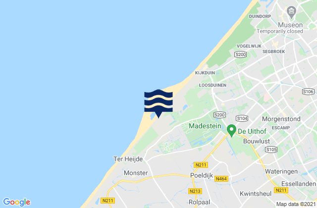 Carte des horaires des marées pour Gemeente Westland, Netherlands