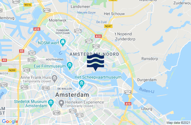 Carte des horaires des marées pour Gemeente Zaanstad, Netherlands