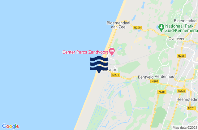 Carte des horaires des marées pour Gemeente Zandvoort, Netherlands