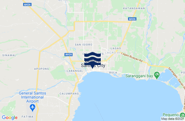 Carte des horaires des marées pour General Santos City (Dadiangas), Philippines