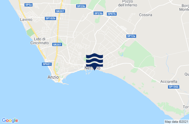 Carte des horaires des marées pour Genio Civile, Italy