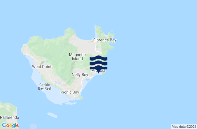 Carte des horaires des marées pour Geoffrey Bay, Australia