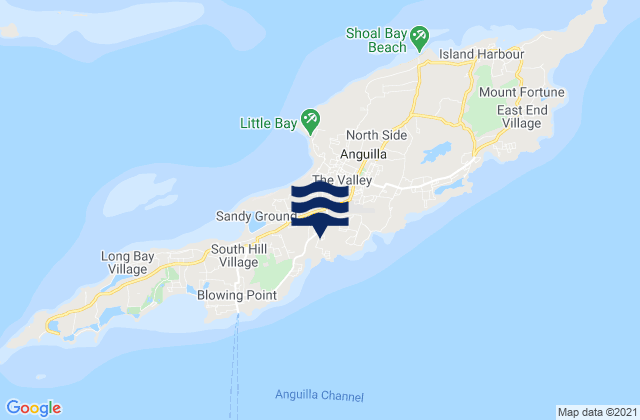 Carte des horaires des marées pour George Hill, Anguilla