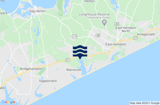 Carte des horaires des marées pour Georgica (East Hampton), United States