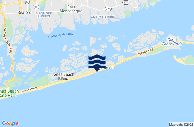 Carte des horaires des marées pour Gilgo Beach, United States