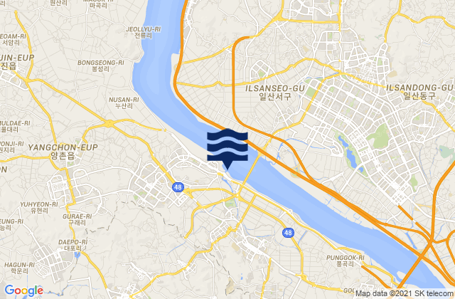 Carte des horaires des marées pour Gimpo-si, South Korea