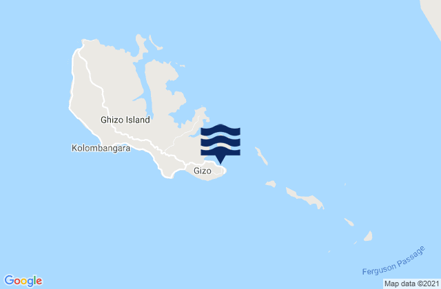 Carte des horaires des marées pour Gizo, Solomon Islands