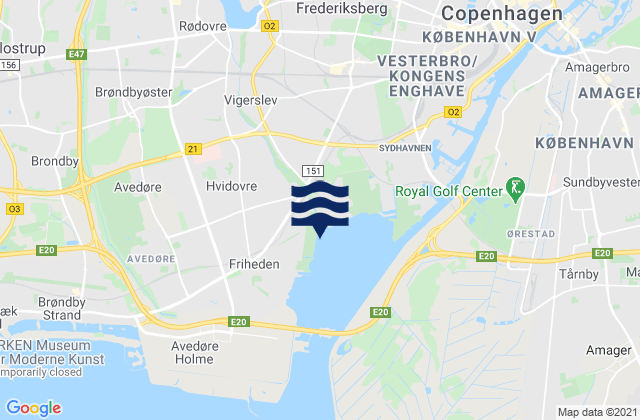 Carte des horaires des marées pour Gladsaxe Municipality, Denmark